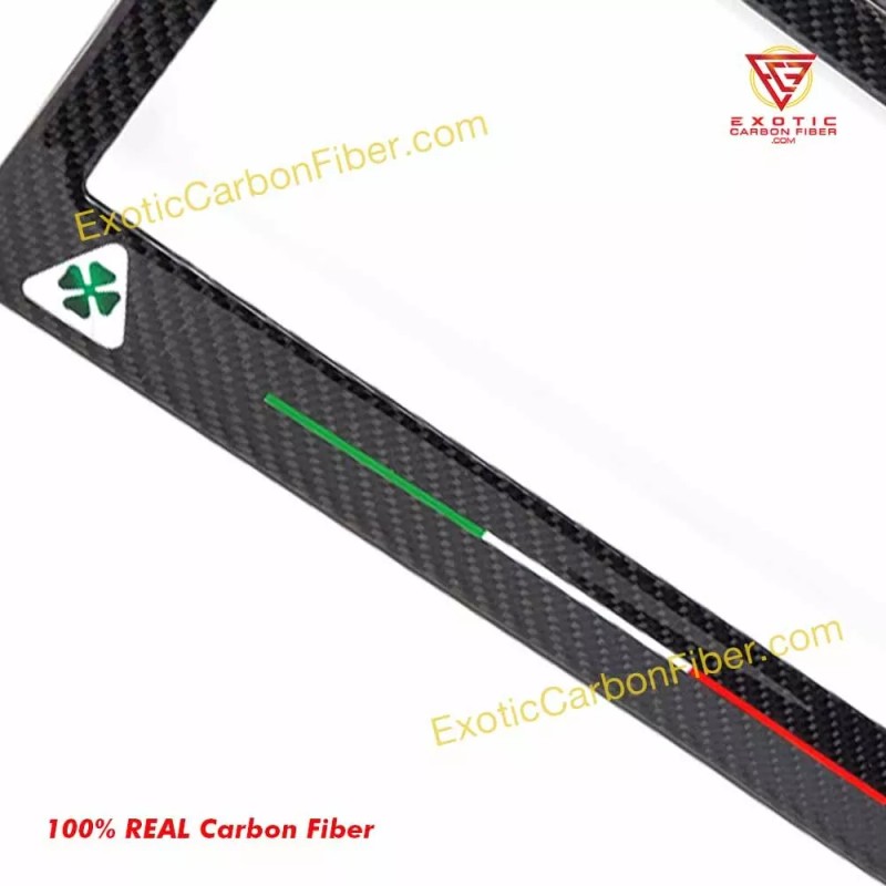 Exotic Carbon Fiber Alfa Romeo Quadrifoglio Logos Only with Italy