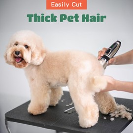 Nobleza Leise Hundeschermaschine, wiederaufladbare Profi Schermaschine Hund Set, für Dickes, Langes und Lockiges Tierhaare, 2 einstellbare Geschwindigkeiten, Geschenkschere und Kamm