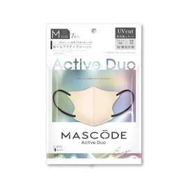 MASCODE Cool Non-woven Fabric Cooling Mask 3D UV Protection Small Large Size 3D Face Mask Non-woven Fabric 3D Mask Active Duo Active Duo Series (1, M/Beige x Black String)