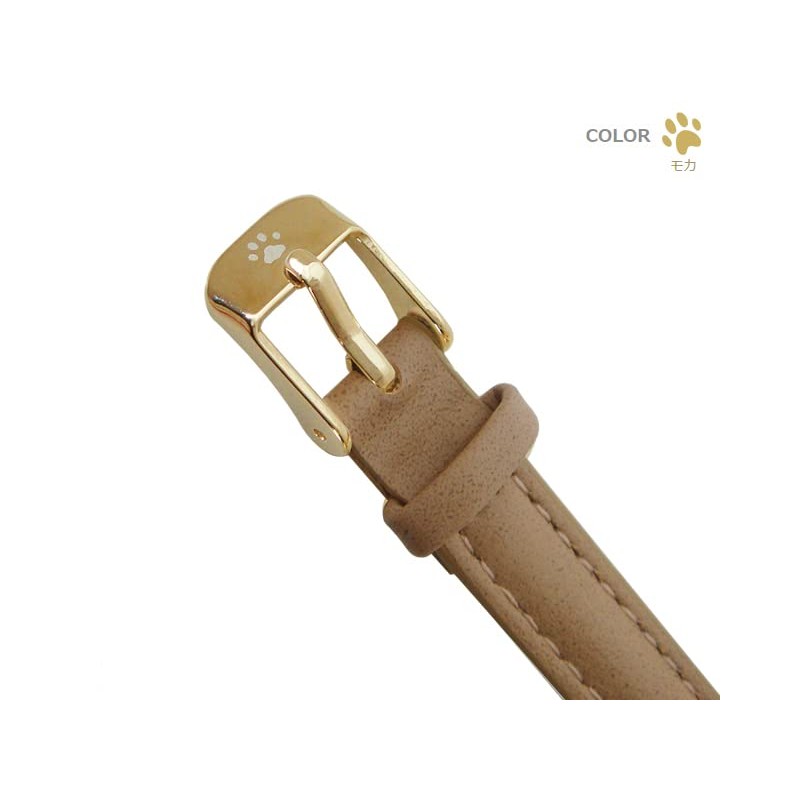Women's Watch [Cat Walking Piano] Black Cat Cute Mocha, brown