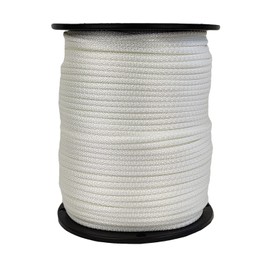 3/16 inch White Dacron Polyester Rope - 500 Foot Spool | Solid Braid - Industrial Grade - High UV and Abrasion Resistance - Low Stretch