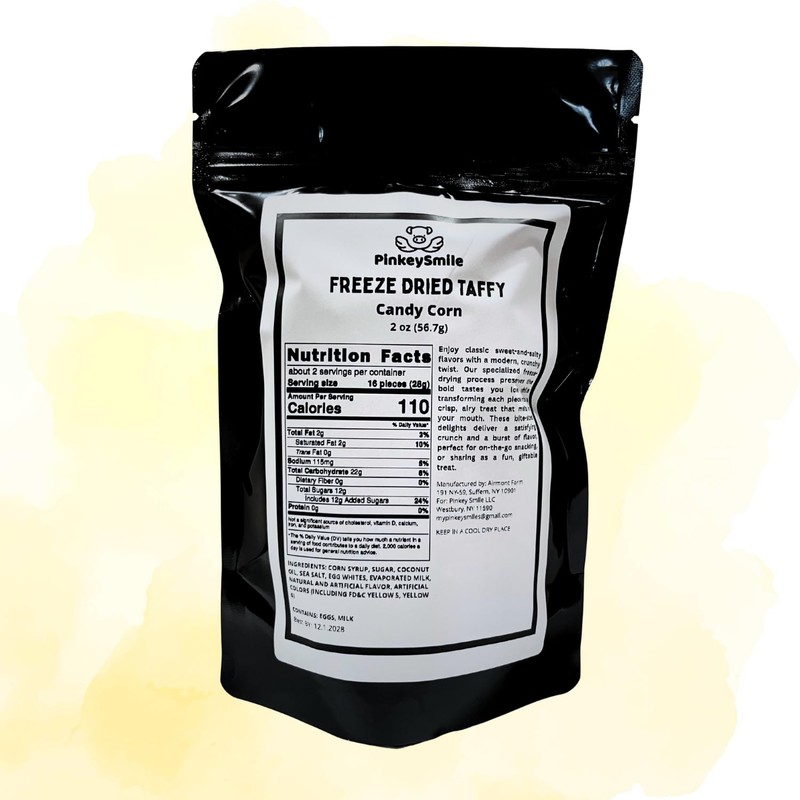 Candy Corn Flavored Freeze-Dried Taffy 2 oz – Crunchy &