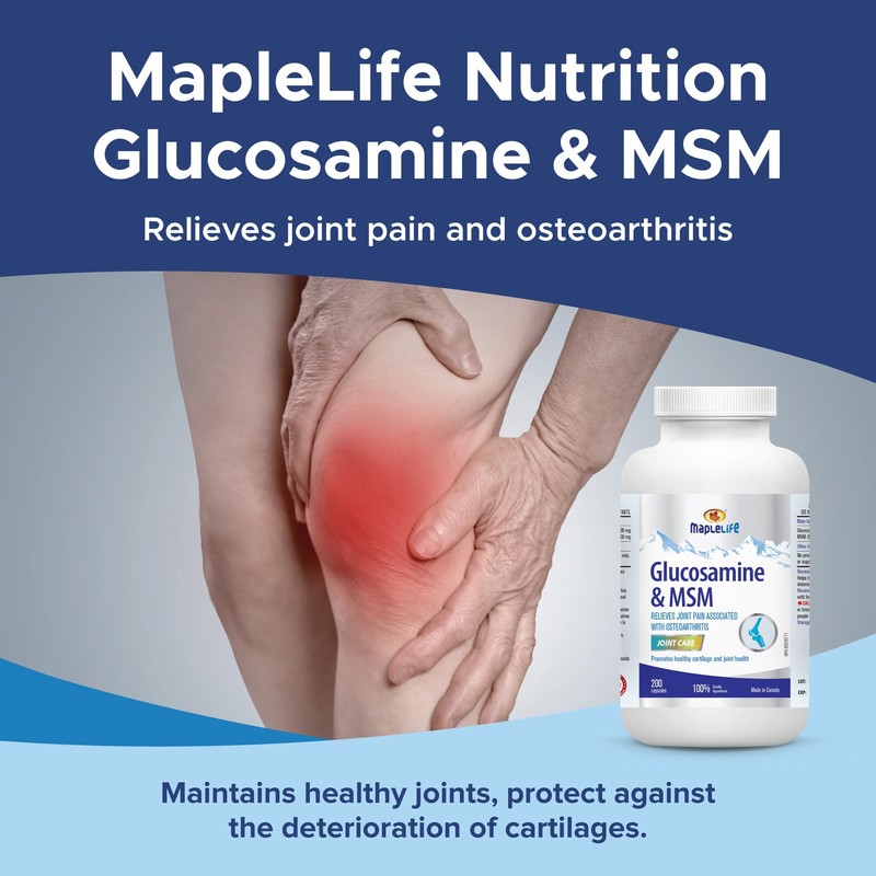 MapleLife Glucosamine Plus Msm 1000mg - 200 capsules