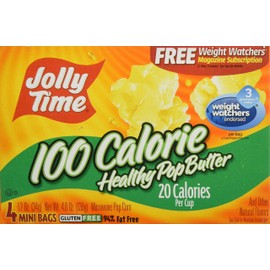 Jolly Time Microwave Pop Corn Healthy Pop Butter 100 Calorie 4-pk
