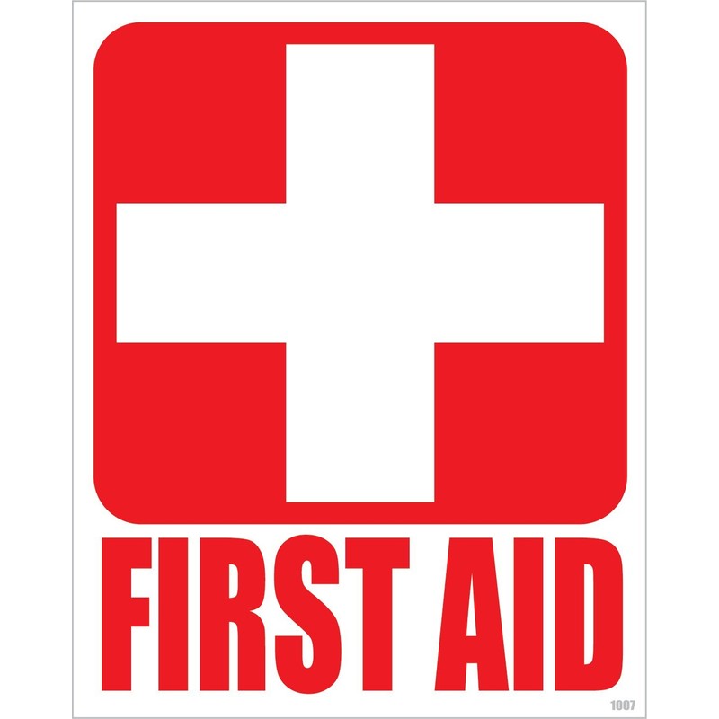 (4) First Aid Kit Sticker Sign Self Adhesive Decal 5"x4"