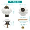 Seimneire 12pcs White Pumpkin Knobs, Vintage Ceramic Cabinet Knobs, Dresser