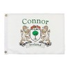 Connor Irish Coat of Arms Small White Flag - 12"x18"