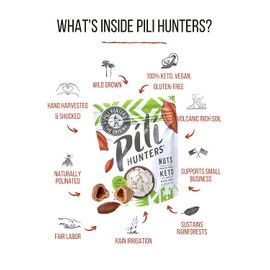The Original Wild Sprouted Pili Nuts by Pili Hunters - Keto Snacks for Low Carb Energy with Coconut Oil and Himalayan Salt, Gluten Free & No Sugar Added Superfood AS SEEN ON TV (5oz, 3pk)