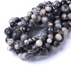 90PCS 4MM Black net Work Natural Gemstone Round Stone Beads