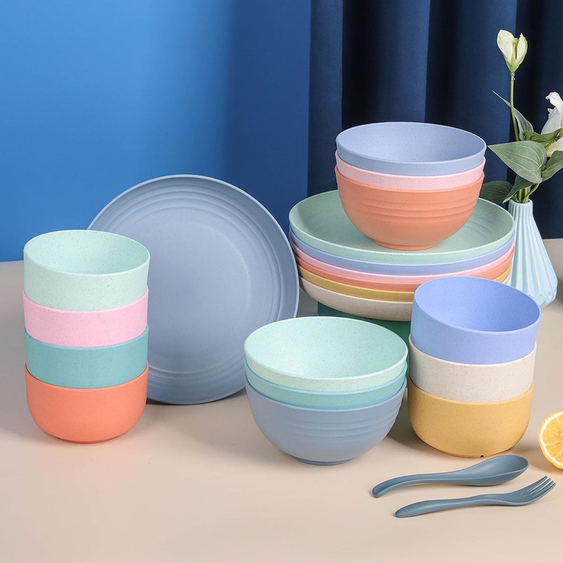 Wheat Straw 8pcs Set Kitchen Dinnerware Bowl Sets Dinnerware Tableware