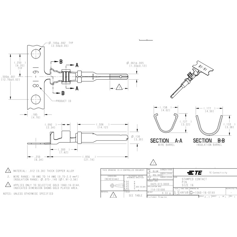 Deutsch 4-Pin Connector Kit with Housing, Pins & Seals Crimp