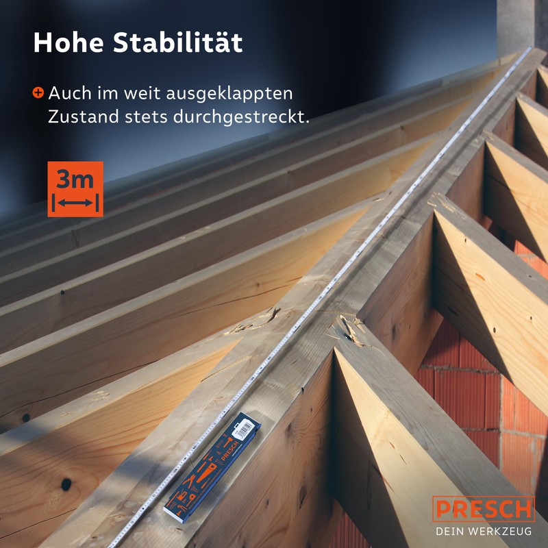 Presch Folding Rule 3 m with Angle Function – Wood
