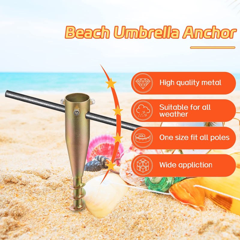 FactionGarden Beach Umbrella Sand Anchor, 2 Pack Heavy Duty Umbrella