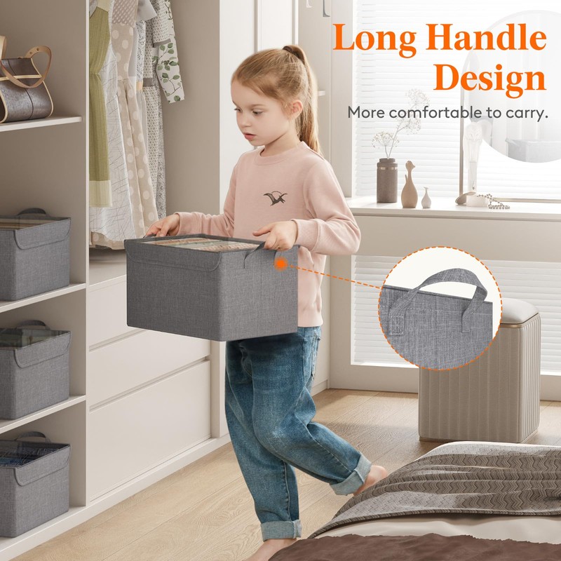 Lifewit Fabric Storage Boxes 6 Pcs, Stackable Storage Bins with