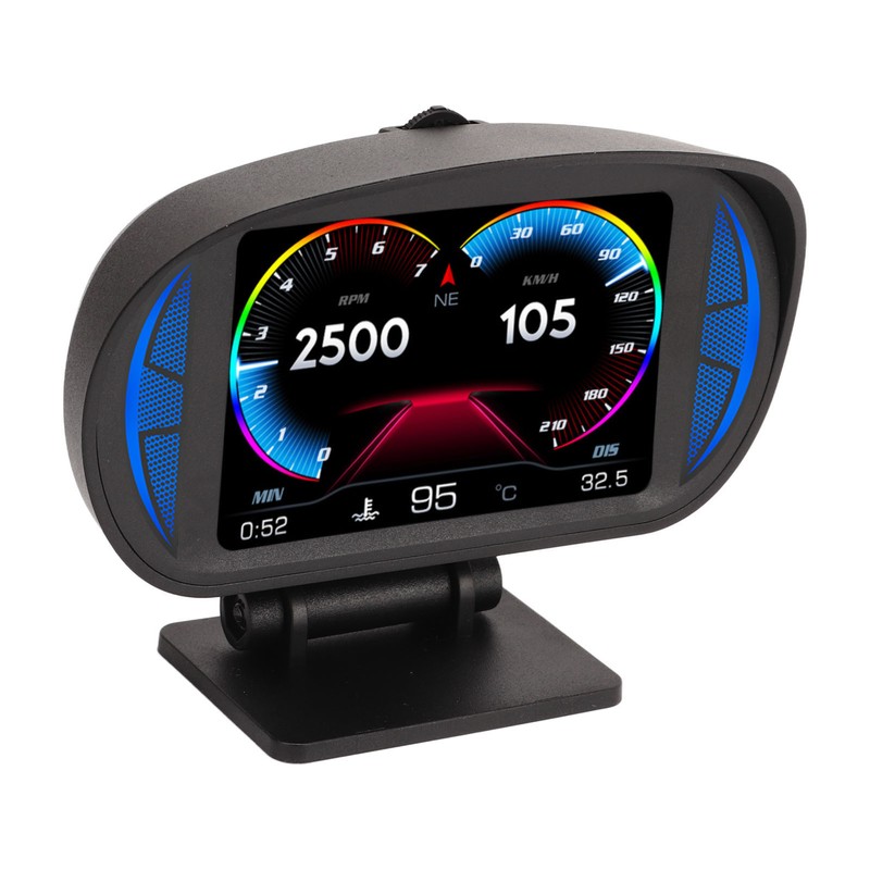 Car HUD Display OBD2 GPS Mode with Inclinometer Compass Speed
