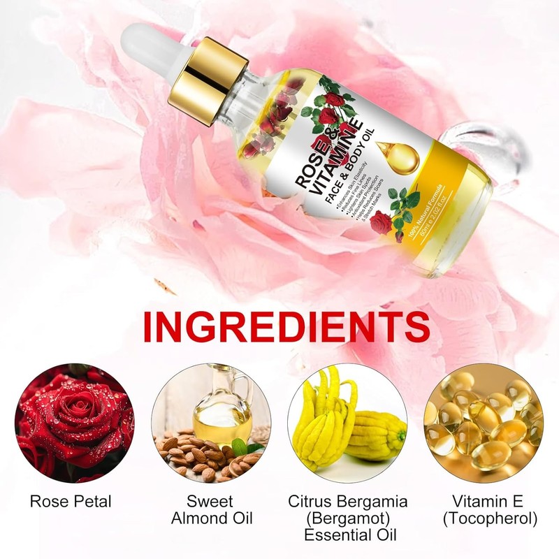 Rose Oil Vitamin E Premium Facial for Face - Deep