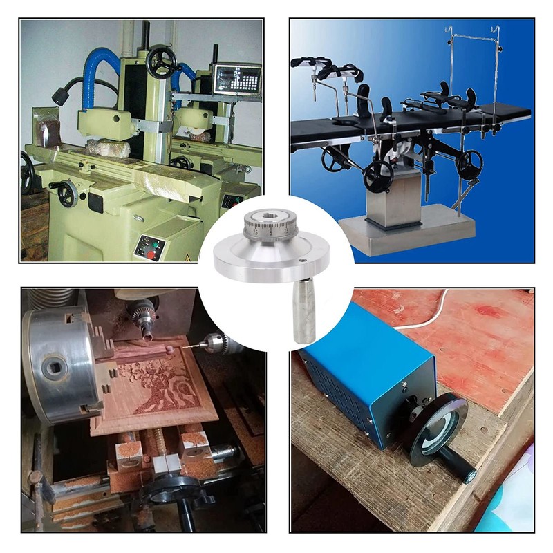 Lathe Handwheel 80mm Aluminum Alloy Hand Wheel with Crank Handle