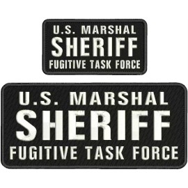 U.S. MARSHAL SHERIFF FUGITIVE TASK FORCE EMB PATCH 4.75X11&3X6 HOOK ON BACK