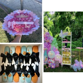 Luuao 50-Piece Premium Satin Ribbon Bows - 3.3 Inch Light Purple Large Size Craft Bows for Gift Wrapping, Wedding Decor, Sewing & DIY Crafts (Vibrant Color, Double Value)