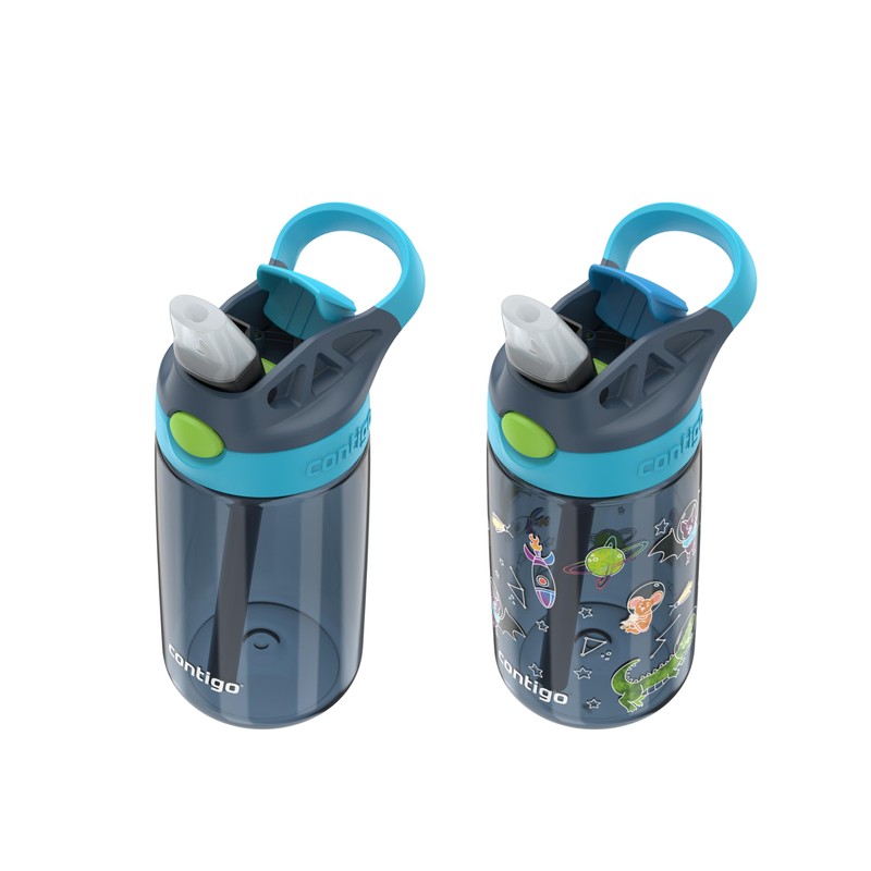 Contigo AutoSpout Kids Water Bottle with Pop up-Straw, 14oz, BPA-Free