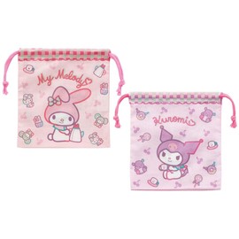 Skater Sanrio KB64WN-A Gusseted Lunch Bag, Set of 2, My Melody, Chromi, Plush