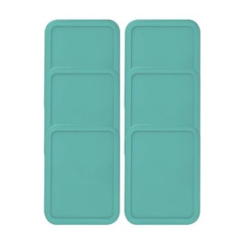 Replacement Lids for Pyrex 3-Cup Glass Food Storage Container Bowls, (7.75 x 5.75-Inch) Plastic Rectangle Lids Covers fits Pyrex 7210-PC, Airtight & Leakproof (6-Pack, Turquoise)