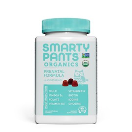 SmartyPants SmartyPants Organic Prenatal Vitamins for Women, Multivitamin Gummies: Biotin, Methylfolate, Omega 3 (ALA), Vitamin D3, C, Vitamin B12, B6, A, K2 & Zinc, Choline, Vegetarian, 180 Count (45 Day Supply)