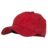 Structured Faux Suede Cap - Red OSFM