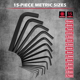 41-Piece Hex Key Allen Wrench Set, L Shape Hex and Torx Key Wrenches with Torque Handle | SAE(0.028"-3/8") | Metric(0.7mm-10mm) | Torx(T9-T50) in 3-Layer Storage Case, Heat Treated Cr-V Steel