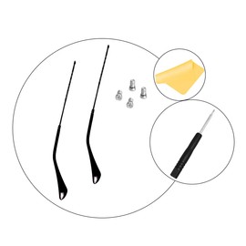 Brazo de patillas de repuesto, puntas de patillas para gafas de sol RB3447 RB3547N RB3548N RB3647N, con 4 tornillos, 1 destornillador (negro)
