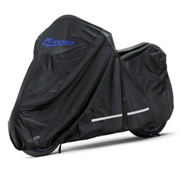 Kayme 300D Motorcycle Cover Waterproof Outdoor, Rainproof Dustproof Motorbike Protective Tarp with Lock Hole All Season, Universal Fit Street, Sport, Adventure, Cruiser MC, etc. Length 97 inch.