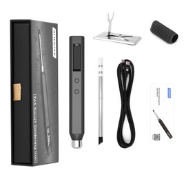 ALIENTEK T65 Soldering Iron Kit, 65W Portable Soldering Iron, 80°~420°C Fast Heating,Digital OLED Screen Display, 5 Solder Tips,Auto Sleep (KR solder tips+C2C data line 100W)