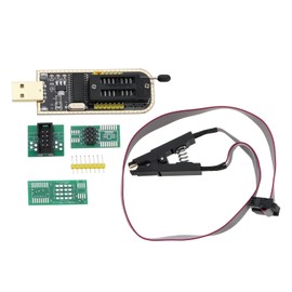 YINETTECH 1 Set CH341A 24/25 Series EEPROM Flash BIOS USB Programmer with SOIC8 SOP8 Adaptor Module for Motherboard Routing LCD Panel Programming