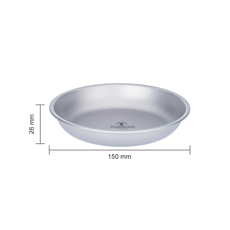 TOMSHOO Titanium Round Camping Plate Outdoor Ultralight Portable Tableware Cookware