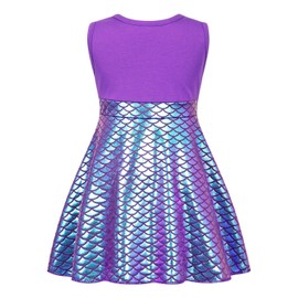 HenzWorld Mermaid Dress up for Girls 4-6 Princess Ariel Dress Little Mermaid Costume Cosplay Party Birthday Outfit Clothes,4-5 Years