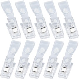 Pndeyo 10pcs Garden Flag Clips, Windproof Plastic Garden Flag Holder Stoppers, Outdoor Yard Flags Clip Accessories for Small Festival Flags Party Slogans- Clear