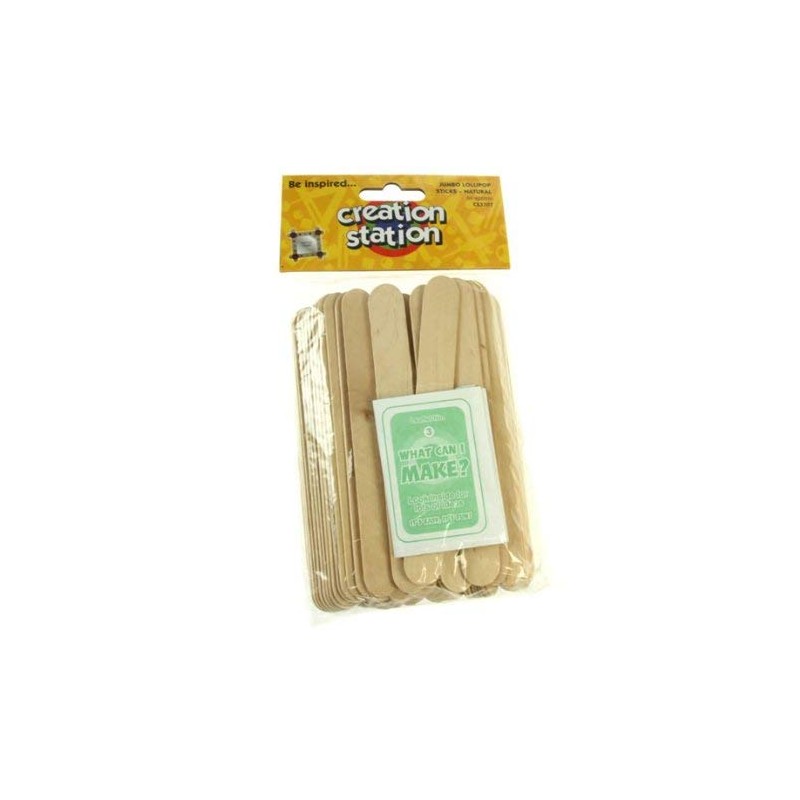 Creation Station CS3707 60 Jumbo Lollipop Sticks, 150mm x 19mm,