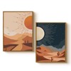 Boho Sun and Moon Wall Art Set 2 Piece Framed