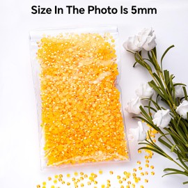 Orange AB Rhinestones Bulk, 5000PCS Flat Back Round Jelly AB Rhinestones Non-Hotfix Crystal Gems Wholesale for Crafts Makeup Nails Face Tumblers Clothes Shoes Handmade Decoration 5mm