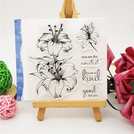 Lily Craft Linda Craft 1pc Lily Flower You are so Kind Thanks Good for You Clear Stamps for Card Making Decoration & DIY Scrapbooking