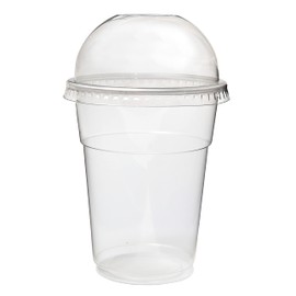 Smoothie Cups: Pack of 20-10oz (284ml), 12oz (340ml) or 16oz (450ml) Clear Smoothie - Milkshake Cups with Domed Lids (12oz (340ml) 20 Pack)