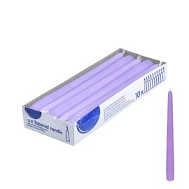 DeinPack 10 Spitzkerzen - Flieder - Dekorative Haushaltkerzen - Brenndauer 8 Stunden - Festliche Kerzen für Party, Hochzeit und andere Anlässe