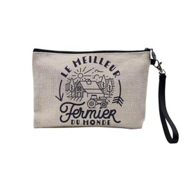 Canvas Bag - Le Best Le Meilleur du Monde Passion Work Leisure Sport Collegue Family - Linen Look Cosmetic Bag - Toiletry Bag - Purse, Farmhouse, Cosmetic bag