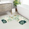 Uphome Sage Green Bathroom Rug Set, Cute Abstract Plant Bath