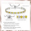 Suyi Tennis Bracelet Birthstone Cubic Zirconia Bracelet Silver Silder Bracelet