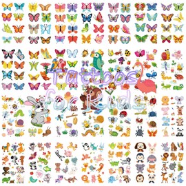 Tattoos for Kids,30 Sheets Temporary Tattoos Stickers for Girls and Boys,Animals Birds Bees Flower Tattoo Paper for Kids Birthday Party Favors (Butterfly Insect Animal)