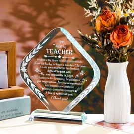 Movdyka Teacher Gifts, Crystal Engraving Keepsakes,Teacher Appreciation Gifts for Women Men Best Thank You Teacher Gifts Christmas Birthday Gifts for Teacher Appreciation Week Graduation End of Year