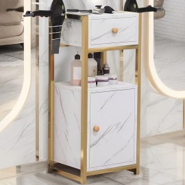 Taquillas Para Peluquerí Salón De Belleza Con Puerta Y Cajón Blanco + Oro