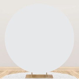 Aoihrraan 200 cm Diameter Plain White Round Photography Background White Background Plain Background Wedding Birthday Banquet Press Conference Graduation Children Portrait Photos Props