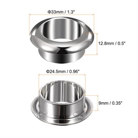 sourcing map Desk Grommet 24.5mm for Organizing and Protecting Cord Silver Tone Pack of 3